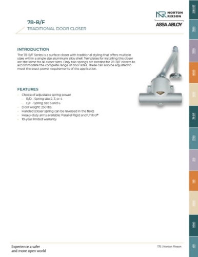 Norton Rixson 78-B/D-E/F Traditional Door Closer|American Locksets